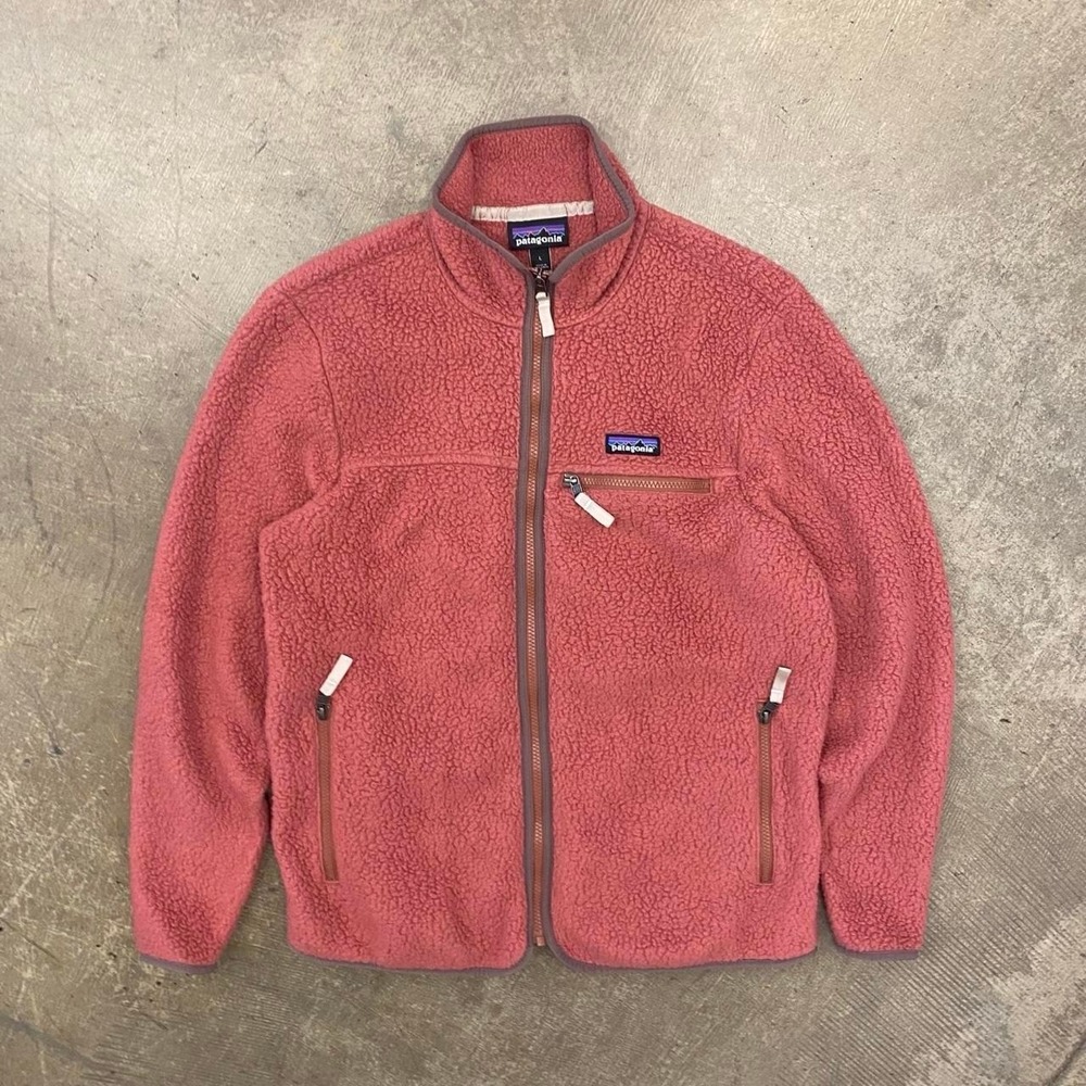 Patagonia Women's Retro Pile Marsupial Fleece Pullover Rosehip Pink Size Large L